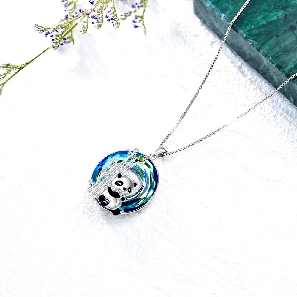 Sterling silver panda necklace
